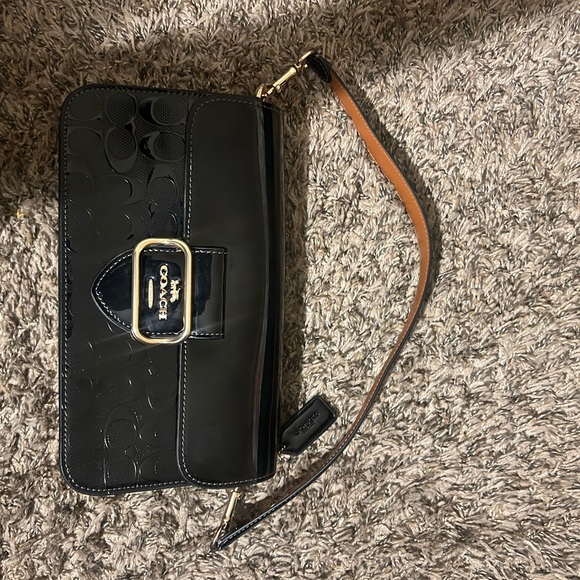 Coach Handbags - Coach Black and Tan Shoulder Bag